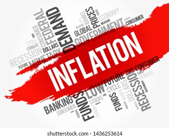 Inflation Word Cloud Collage Business Concept Stock Vector (Royalty ...