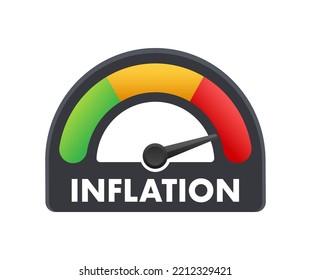 crisis financiera inflacionaria. Estimador o medidor de la inflación. Ilustración de material vectorial.