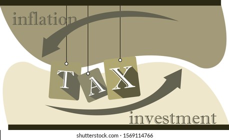 inflation,investment vector flat design background tax. It is well adapted for web design.