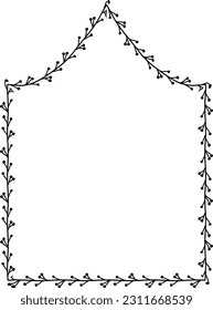Inflexed Arch Leaf rectangular frame architectural window door ornate flower frame floral leaf borders natural Botanical Branches decoration wedding anniversary celebration beautiful arabesque Element