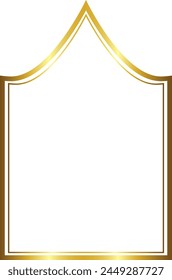 Inflexed Arch rectangular frame architecture window door Gold picture frame luxury golden frame gold border Golden vector framework banner decoration decorative element template isolated abstract art