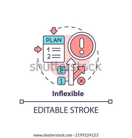 Inflexible concept icon. Business problem. Disadvantage of planning abstract idea thin line illustration. Isolated outline drawing. Editable stroke. Arial, Myriad Pro-Bold fonts used Stock photo © 