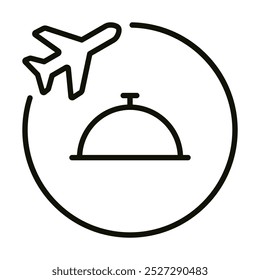 Ilustración vectorial de línea de ícono de comedor a bordo