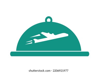 In-flight meal Icon 2D style. Editable Clip Art.