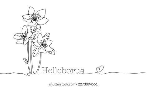 Inflorescencia de daffodils en una línea. Flores estilizadas de primavera para cualquier uso. Ilustración delgada y elegante con inscripción. Ilustración del vector