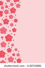 Inflorescence Hydrangea randomly arranged in seamless pattern