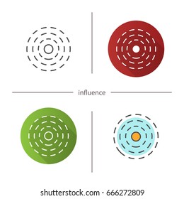 Influence abstract symbol icon. Flat design, linear and color styles. Isolated vector illustrations