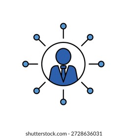Influencie a líder central e a difusão de eps de desenho de linha de traçado editável do contorno da rede.