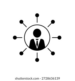 Influencie a líder central e a difusão de eps de desenho de linha de traçado editável do contorno da rede.