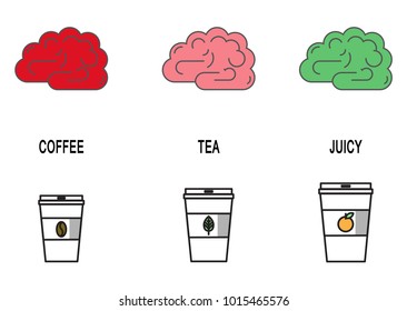 The influence of different drinks on the brain of an individual. The flat scale is irrational.