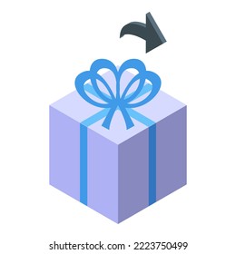Influence digital gift box icon isometric vector. Social online. Customer content