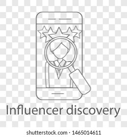 Influence discovery icon on transparency background. Modern flat design vector illustration. Symbol for your web site design.
