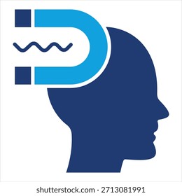 Ilustración vectorial de icono azul de Influence Flat