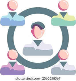 Influence Icon - Flat Color Style - Meritocracy Theme