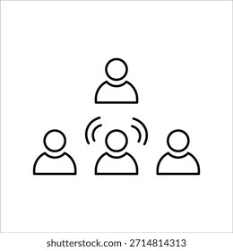 ícones de influência. ilustração de vetor de linha simples