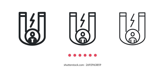 Icono de marketing de influencia. Vector de icono de línea delgada