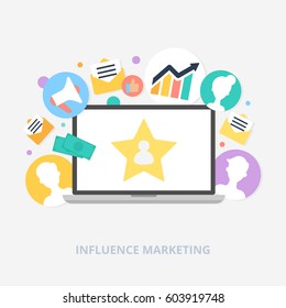 Influence marketing vector illustration