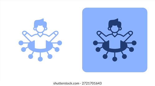 Influencia Mixta Color de dos tonos e ilustración de icono de fondo contrastante