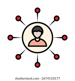 Influir en el icono de conexiones y concentrador de red