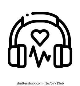 Influence on Heart of Music Icon Vector. Outline Influence on Heart of Music Sign. Isolated Contour Symbol Illustration