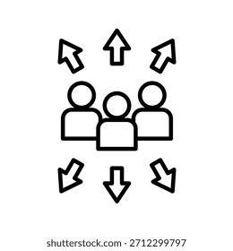 Ilustração do vetor do ícone de contorno de influência