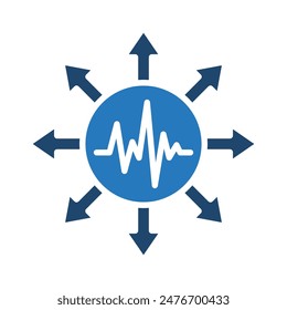 Influence Pulse icon line vector illustration