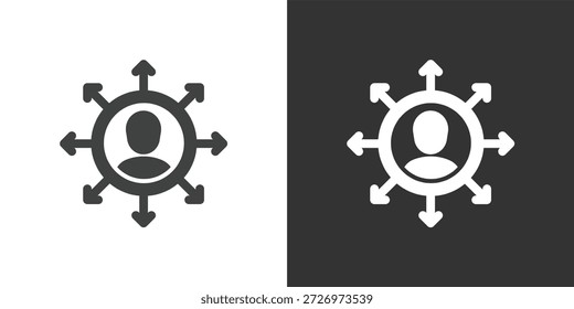 Symbol "Reichweite beeinflussen". Symbol für durchgezogene Glyphenserie