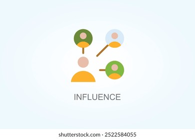 Ilustração do símbolo do vetor de influência ou do símbolo do logotipo