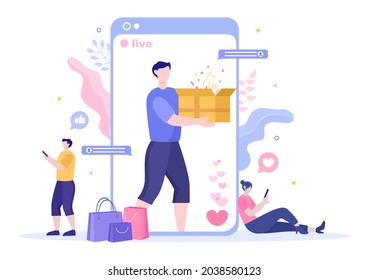 Influencer Blogger Content Creator Background of Sharing Moments at Social Networks or Making Post for Followers Can use to Poster and Web Design Template Vector Illustration