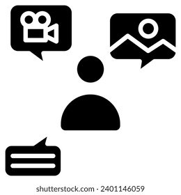 Influencer Content Icon line vector illustration