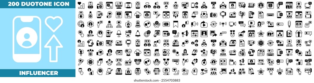 Influencer Duotone Editable Icons set.