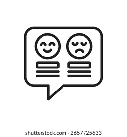 Ilustración vectorial de icono de contorno de Comentarios de influencer