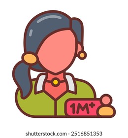 Influencer Filled Icons , Vector illustration