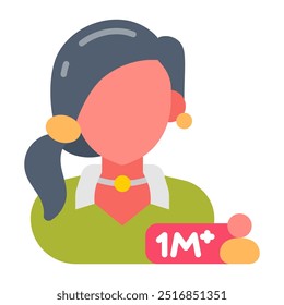 Influencer Flat Icons, Vector illustration