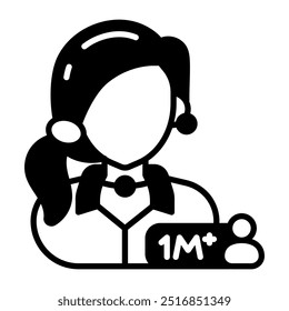 Influencer Glyph Icon, Vector illustration