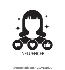 Influencer Icon design, Social media influencer icon. blogger symbol. vector illustration for web site or mobile app.