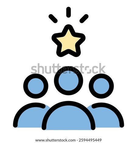 Influencer icon in flat line style representing social media content creation and digital influence ideal for marketing and online engagement concepts.
