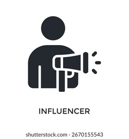 Estilo de glifo de icono de influencer. Ilustración vectorial Para El Diseño gráfico