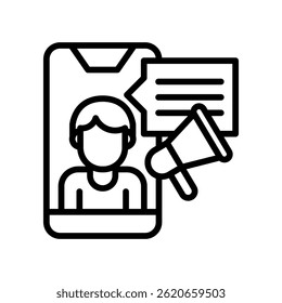 Influencer Icon Line Vector Illustration