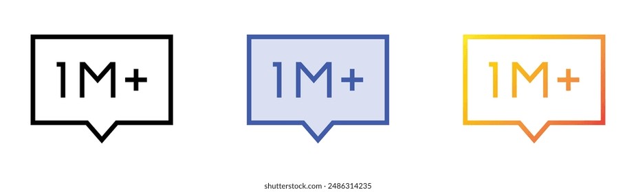 icono de influencer. Diseño de estilo de relleno lineal, azul y degradado aislado sobre fondo blanco