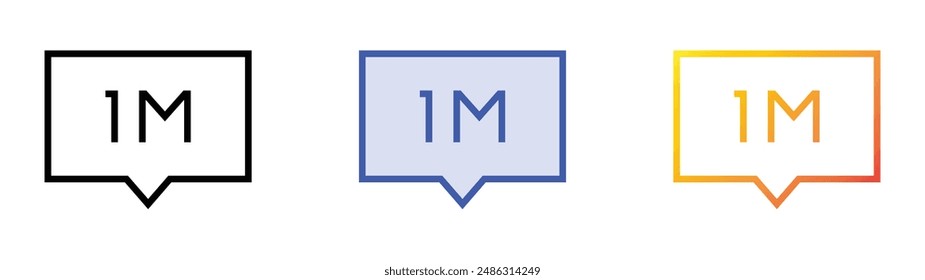 influencer icon. Linear, Blue Fill and Gradient Style Design Isolated On White Background