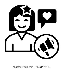 Icono de influencer Ilustración vectorial de estilo mixto
