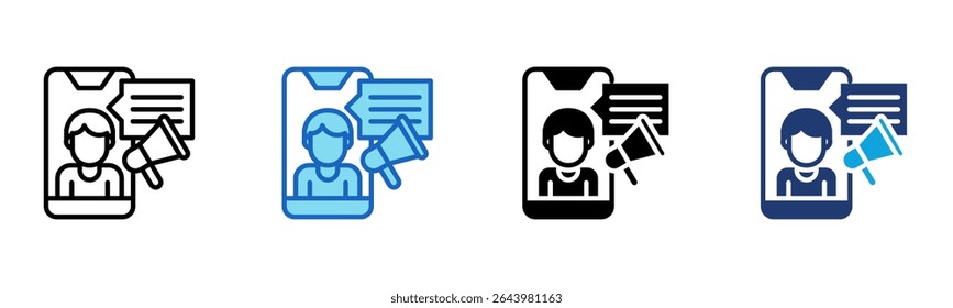 Influencer icon Multi Style Vector Illustration