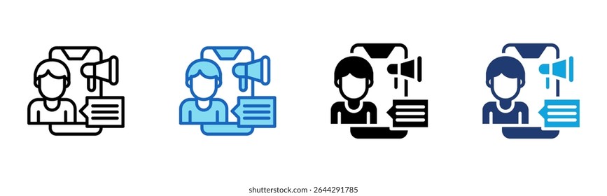 Influencer-Symbol Multi-Style-Vektorgrafik