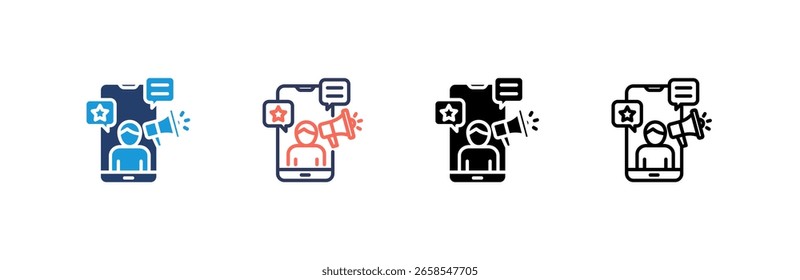 Coleção de estilos múltiplos do conjunto de ícones do Influencer