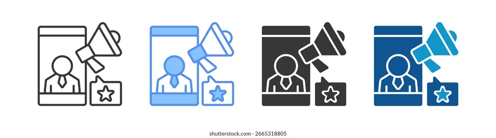 Influencer Icon Set Multiple Style Collection