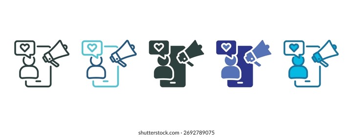 Influencer Icon Set Multiple Style Of