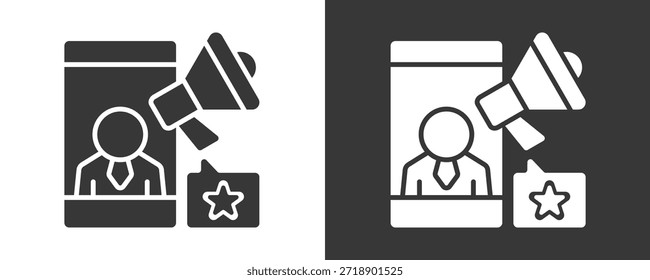 Conjunto De Iconos De Influencer Colección De Vector Aislada En Blanco Y Negro
