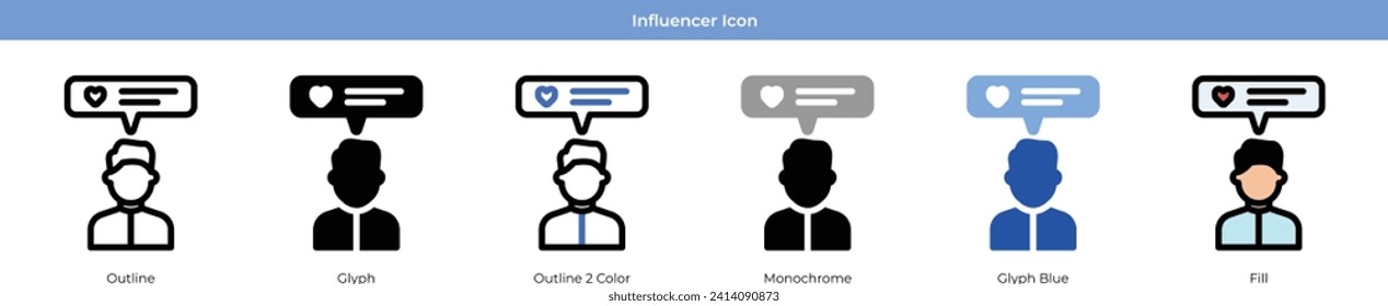 Influencer Icon Set Vector Design