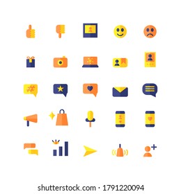 influencer icon set vector flat for website, mobile app, presentation, social media. Suitable for user interface and user experience.